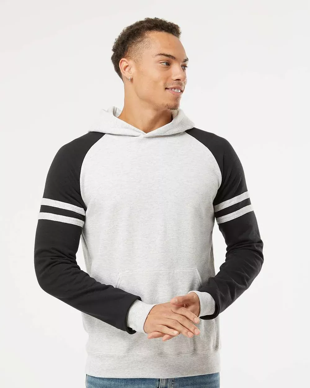 JERZEES Nublend Varsity Colorblocked Raglan Hooded Sweatshirt