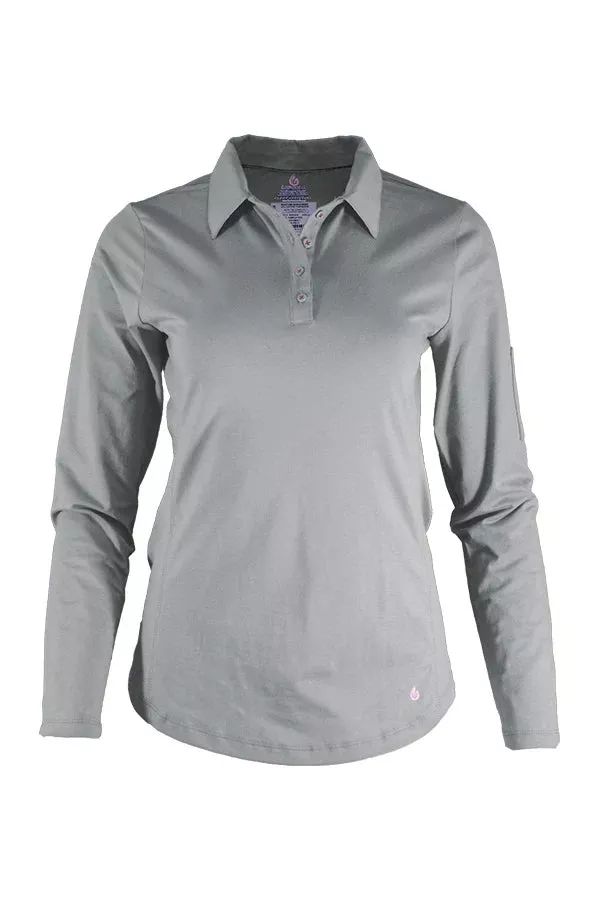 Ladies FR Polo Shirt | 93/7 Blend Knit - Gray
