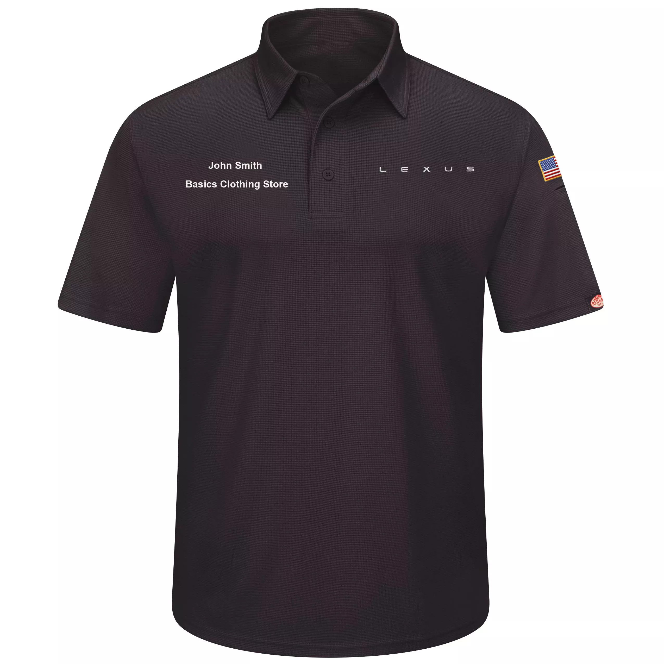 Lexus Men's Short Sleeve Performance Knit Flex Series Pro Polo - Black - 5217BK