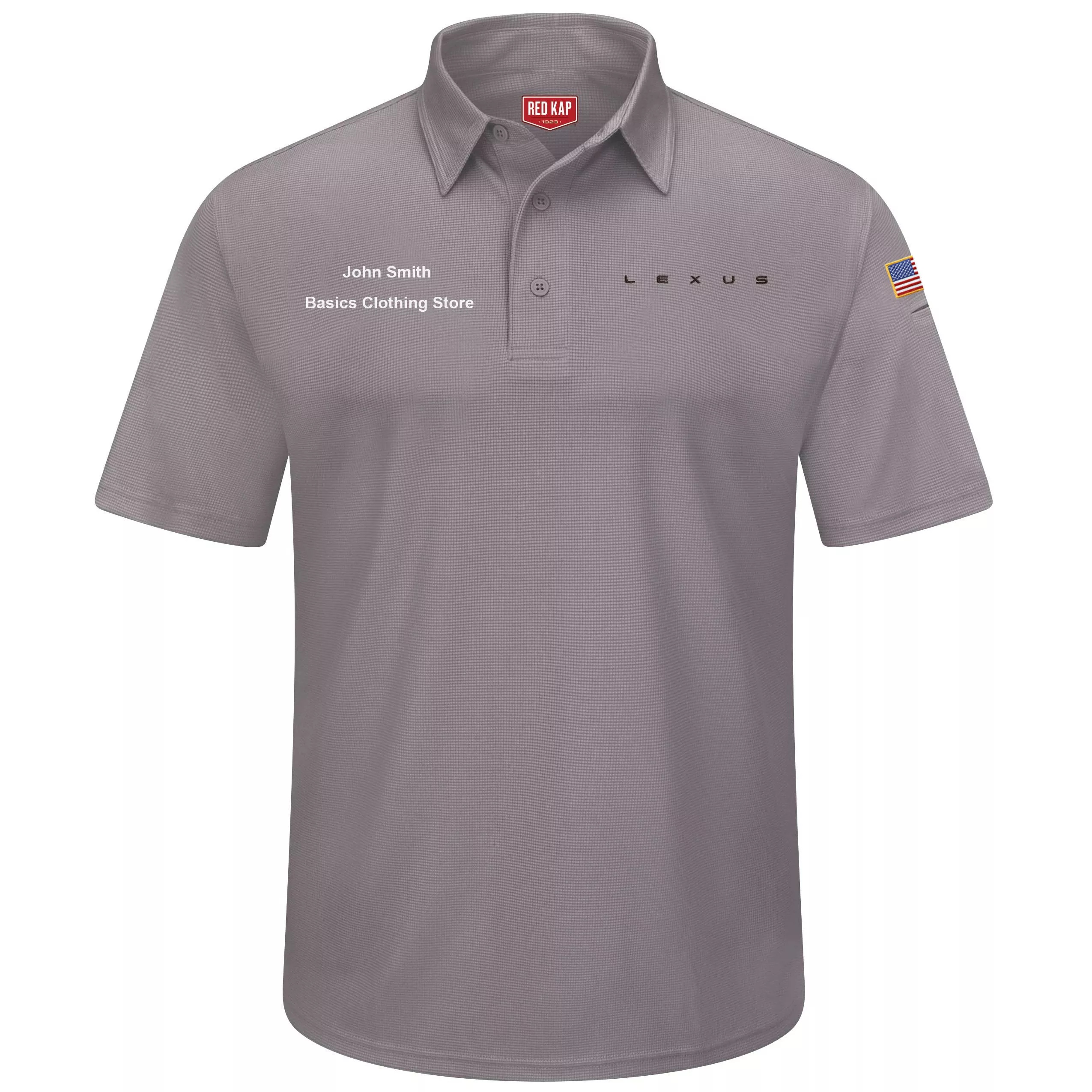 Lexus Men's Short Sleeve Performance Knit Flex Series Pro Polo -Grey - 5218GY
