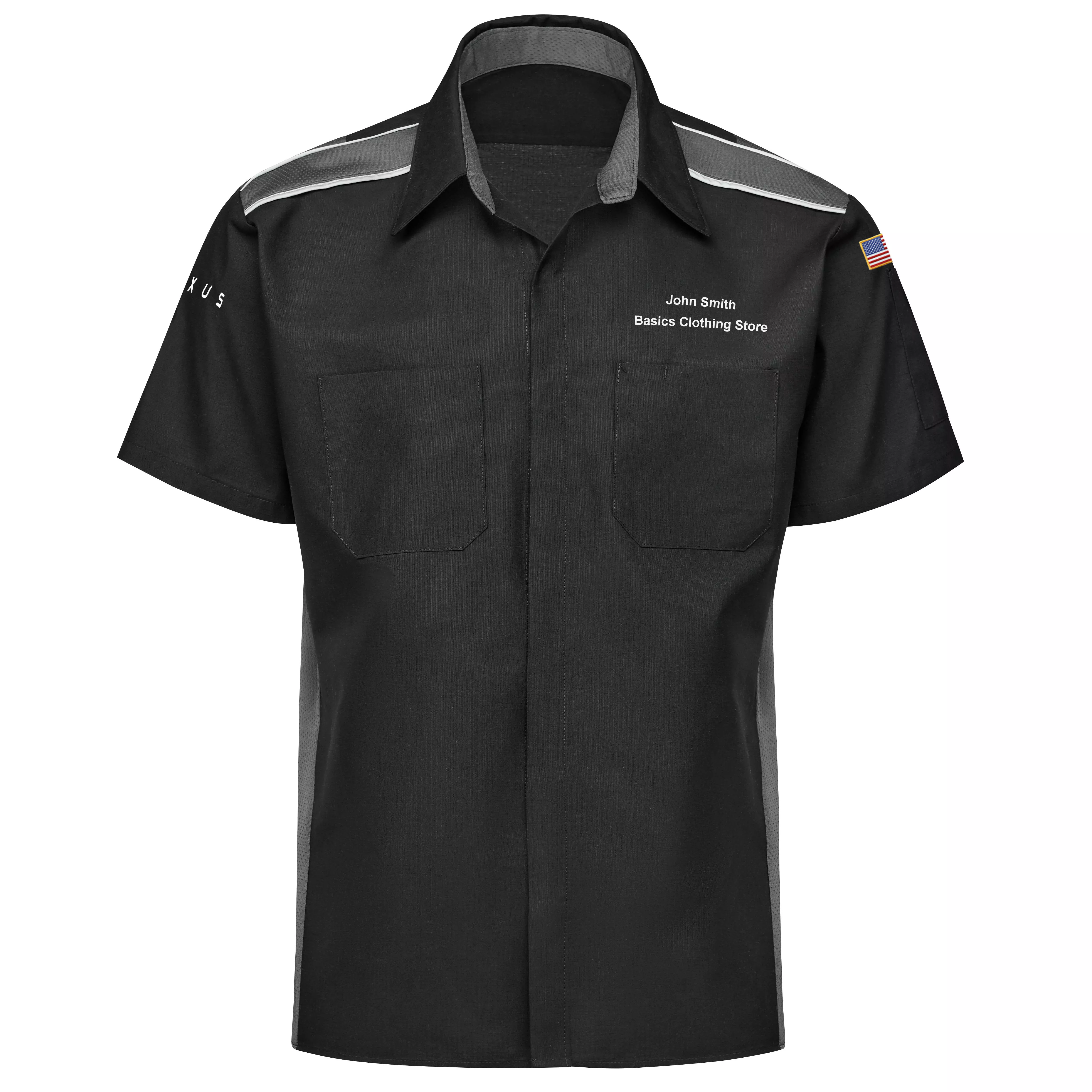 Lexus Men's Short Sleeve Ripstop Technician Shirt - Black - SY24LX