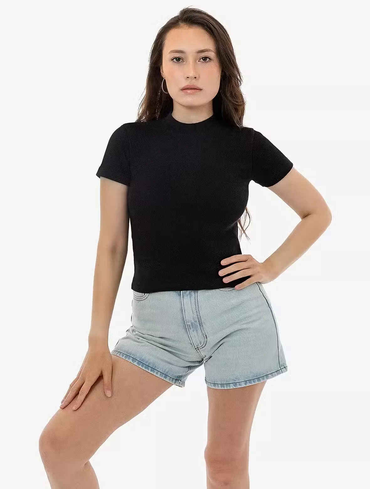 Los Angeles Apparel – 14/1 Rib Mock Neck Top