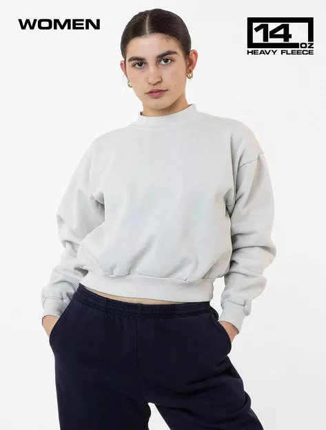 Los Angeles Apparel – Hf Cropped Mock Neck Pullover