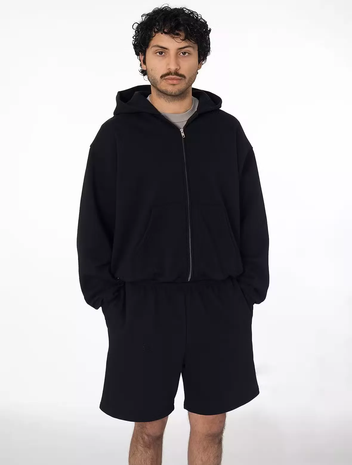 Los Angeles Apparel – Mid-Weight Crop Zip Hoodie