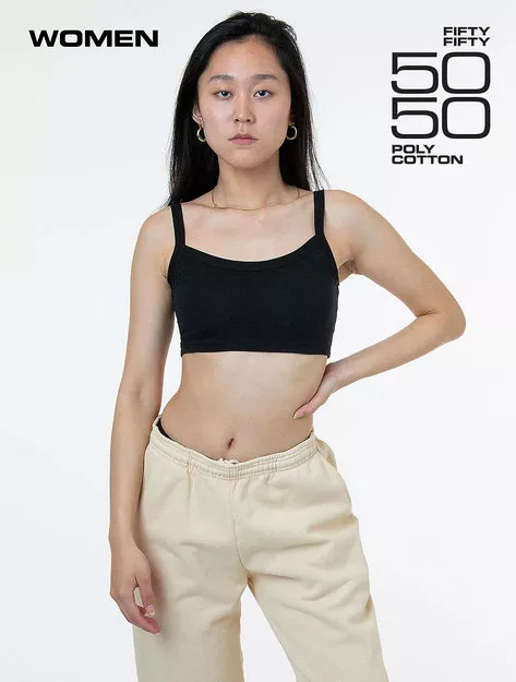 Los Angeles Apparel – Poly Cotton Crop Spaghetti Tank