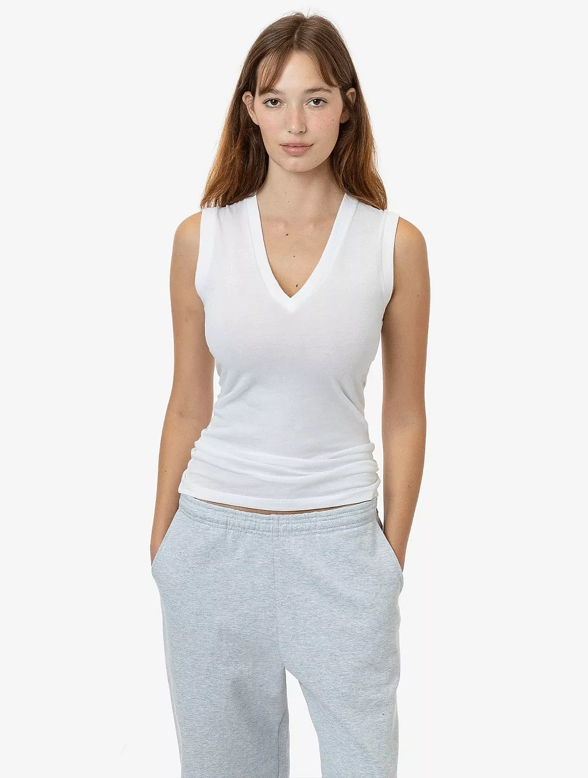 Los Angeles Apparel – Poly Cotton Sleeveless V-Neck
