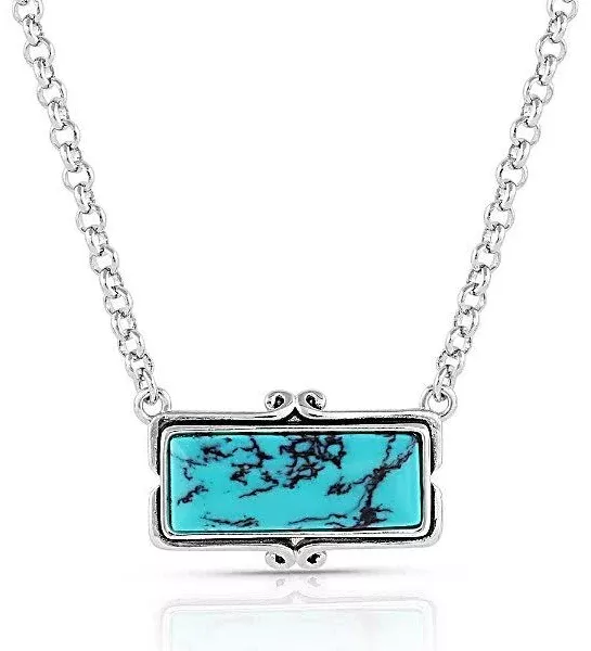 NC- LOOKING GLASS TURQ NECKLACE