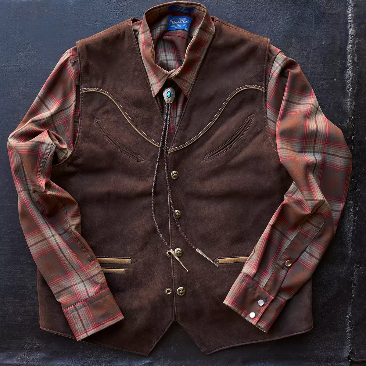 No.484 Vaquero Vest | Brown Nubuck