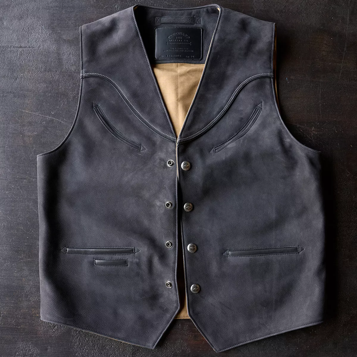 No.484 Vaquero Vest | Charcoal Nubuck
