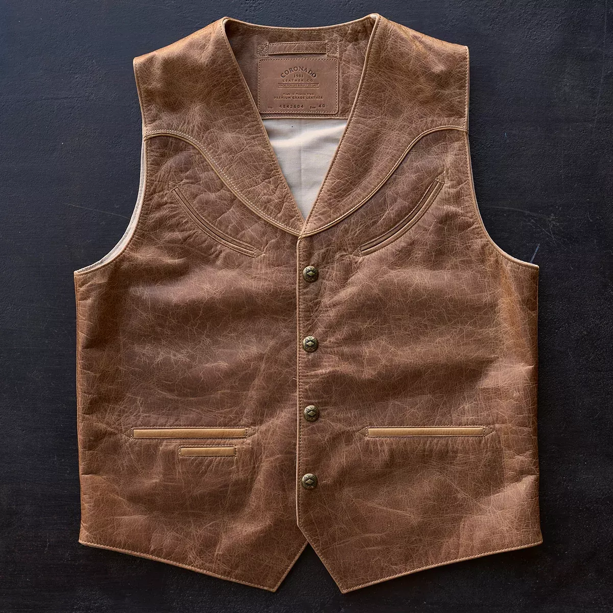 No.484 Vaquero Vest | Stagecoach Tan