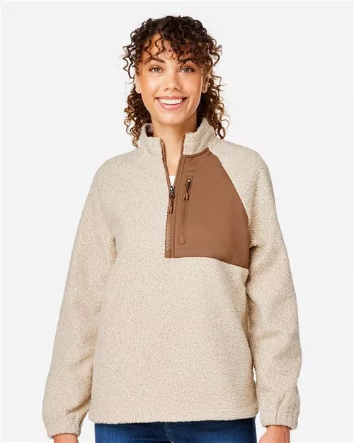 North End NE713W Women's Aura Sweater Fleece Quarter-Zip Pullover