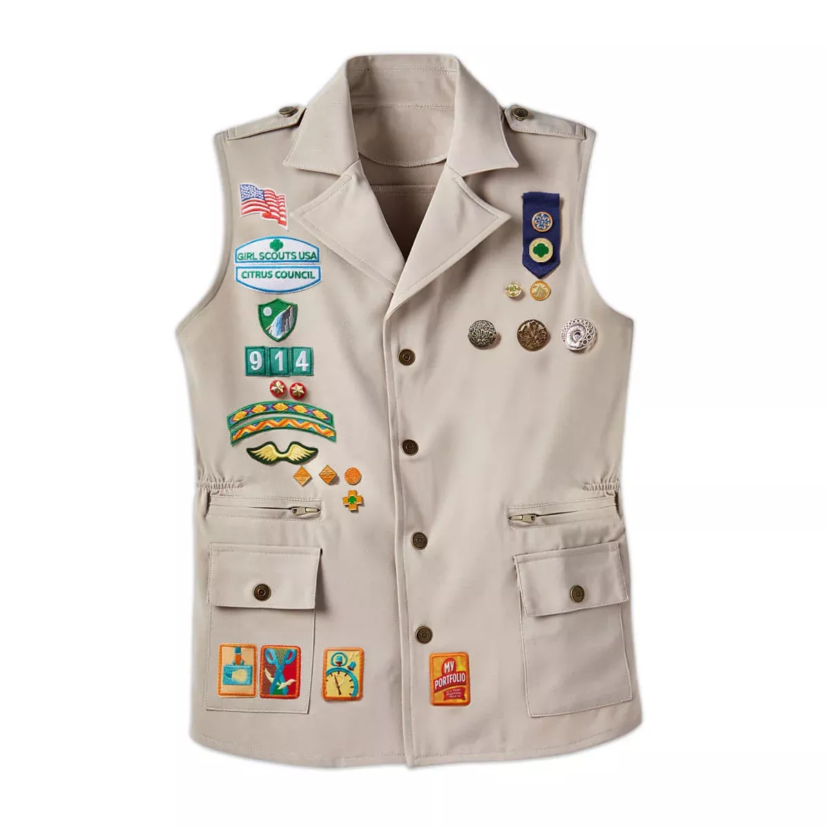 Official Girl Scouts Cadette, Senior, Ambassador Cargo Vest