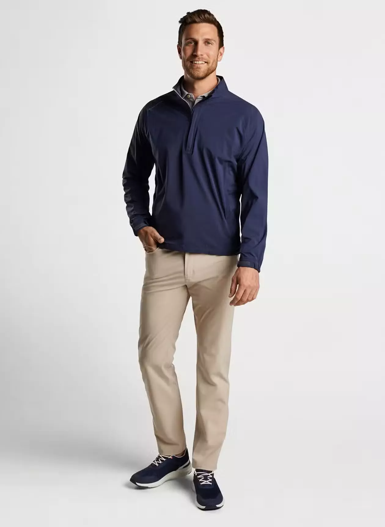 Peter Millar Mens Shield Rain Shell Half-Zip Jacket