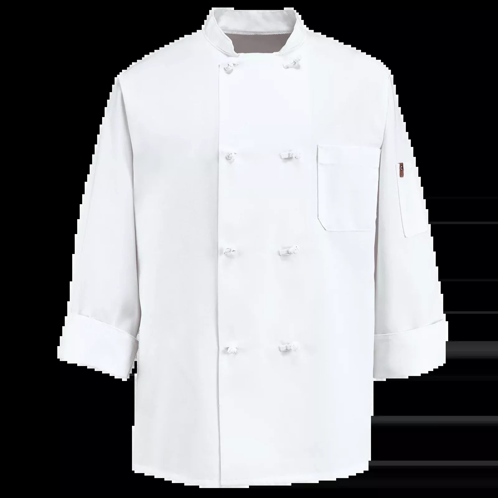 Red Kap Eight Knot Button Chef Coat with Thermometer Pocket