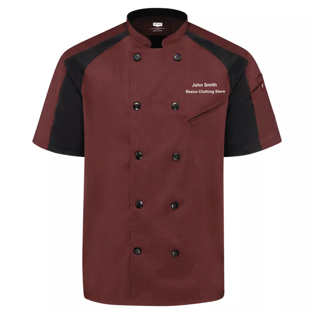 Red Kap Men's Airflow Raglan Chef Coat with OilBlok