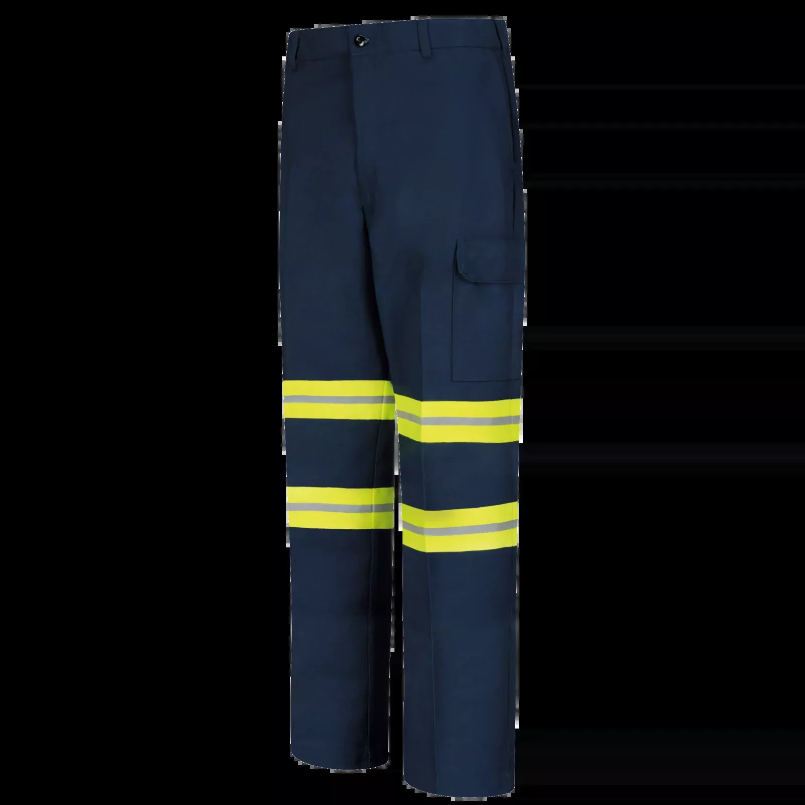 Red Kap Men's Enhanced Visibility Industrial Cargo Pant-Navy w/ Yellow Visibility Trim