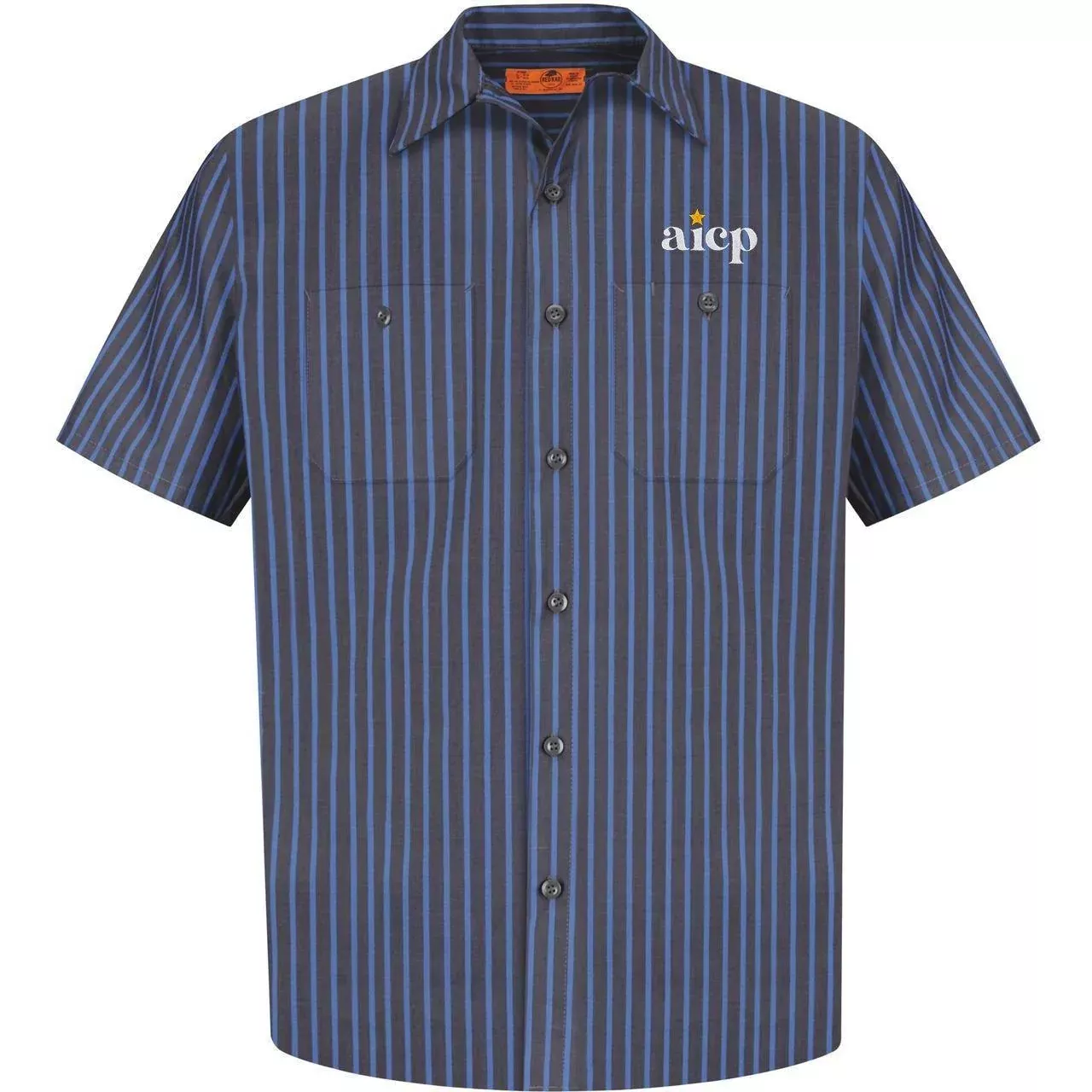 Red Kap Short Sleeve Striped Industrial Work Shirt