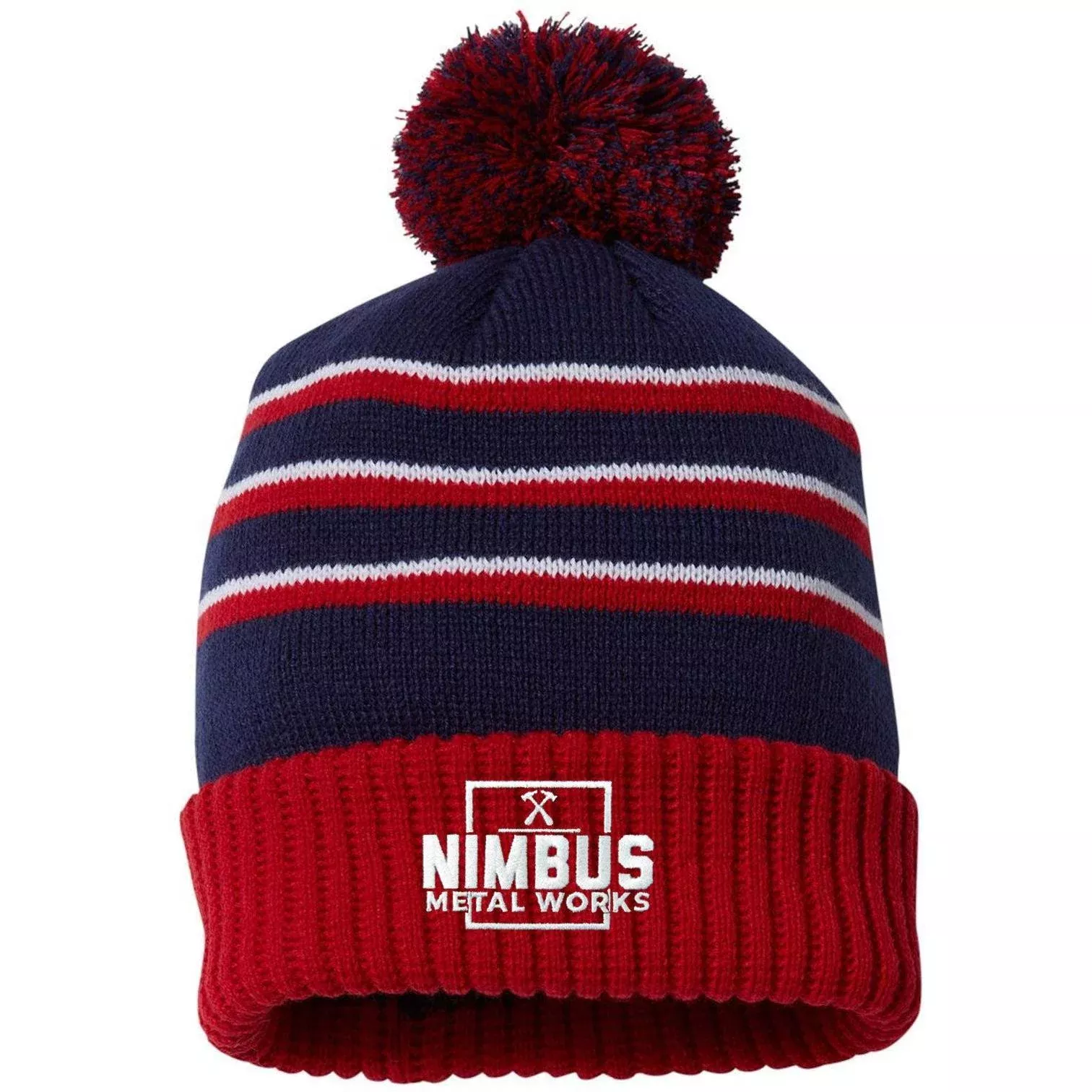 Richardson Stripe Pom Cuffed Beanie