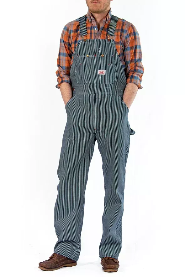 Round House #45 Hickory Stripe Bib Overalls