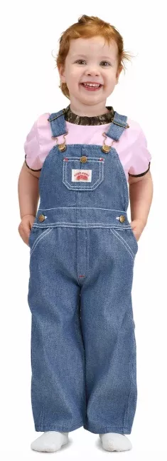Round House #7 Kid's Blue Light Washed Denim Bib Overalls