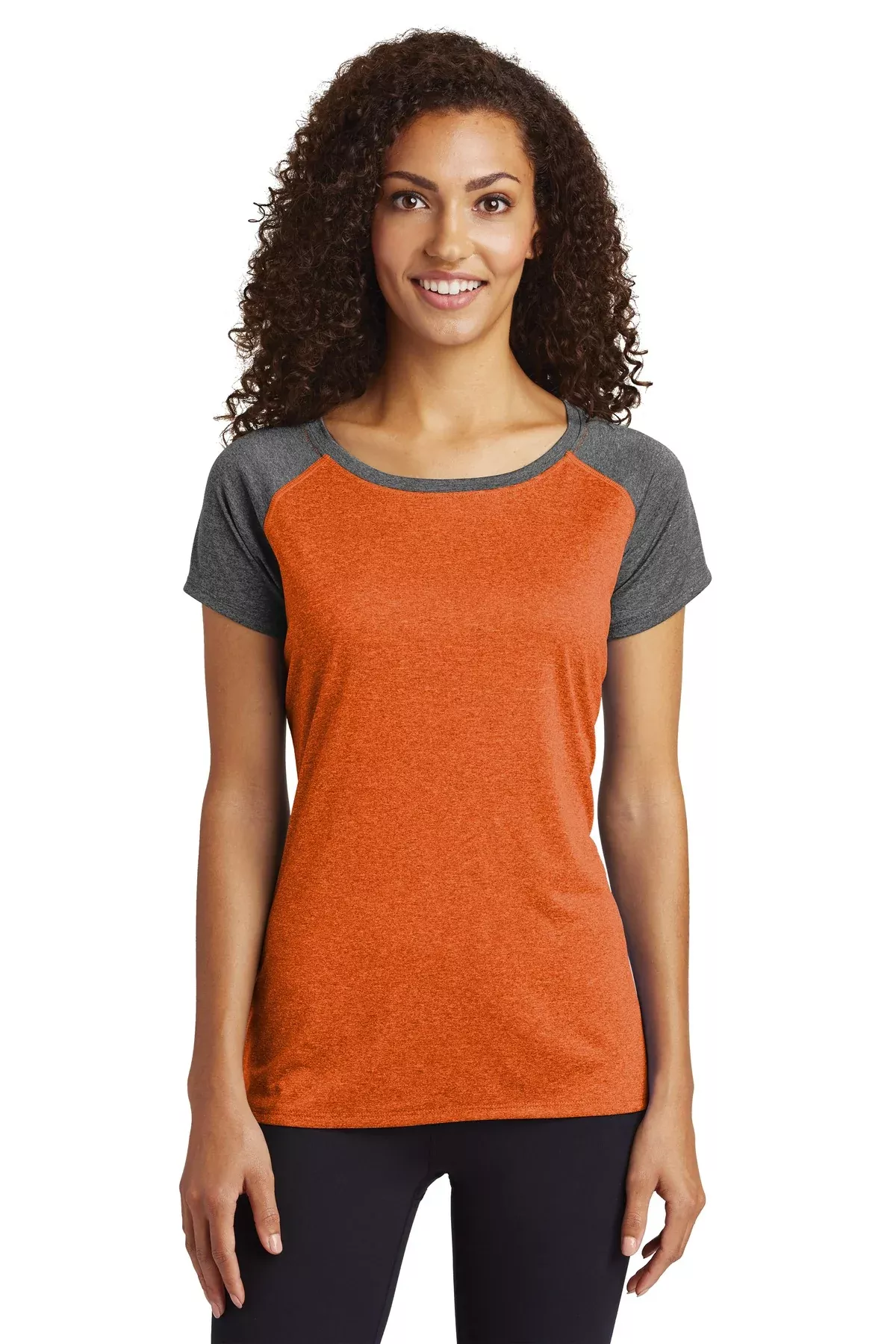 Sport-Tek LST362 Women's Heather-On-Heather Contender Scoop Neck Tee With Custom Screenprint
