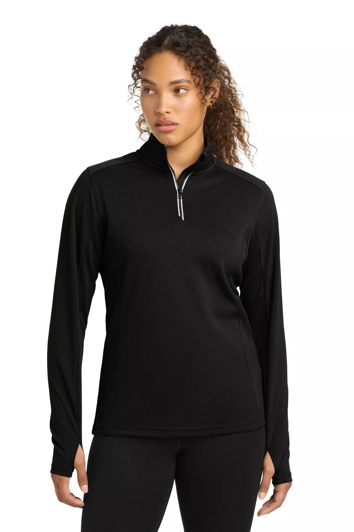 Sport-Tek LST860 Women's Sport-Wick Textured 1/4-Zip Pullover