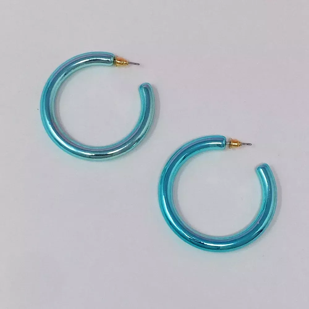 Teal Metallic Hoop