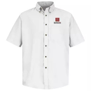 Toyota Men's Short Sleeve Poplin Dress Shirt - Service Center Logo - White - 5532WH