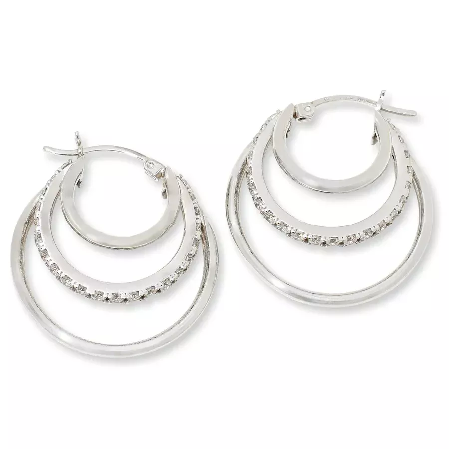 TRIPLE LAYERED HOOP EARRING