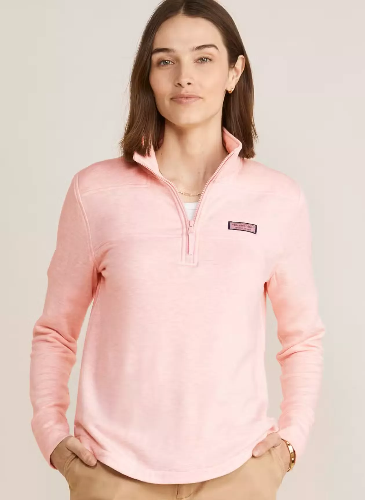 Vineyard Vines Womens Dreamcloth Relaxed Shep Quarter-Zip