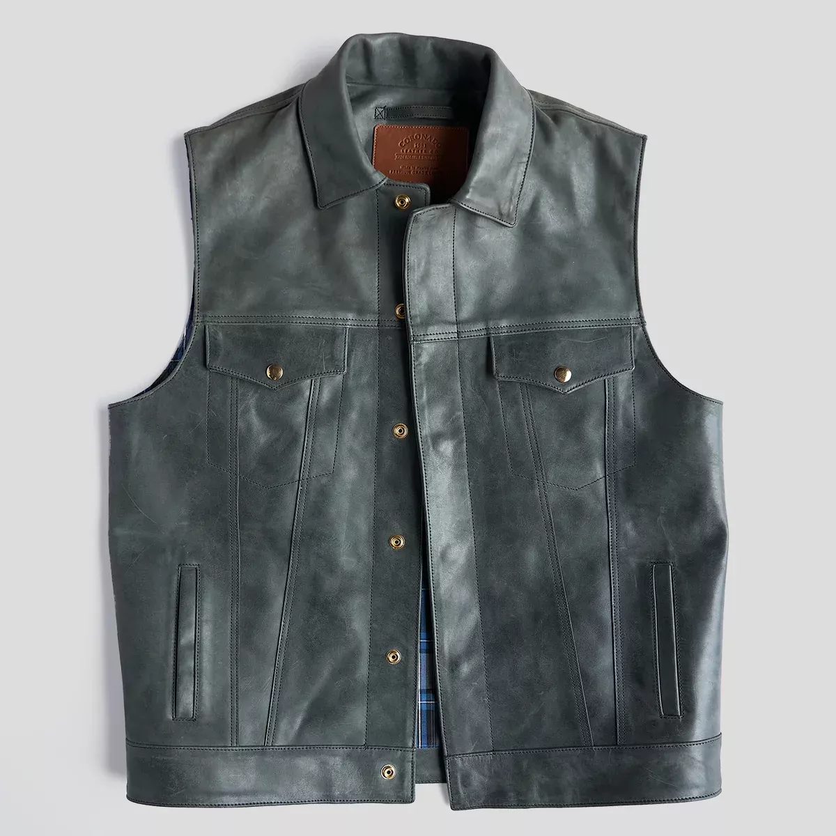 The Vintage Bison Rider Vest No.490 | Charcoal