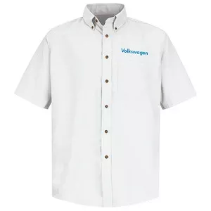 Volkswagen Men's Short Sleeve Poplin Dress Shirt - White - 1742WH