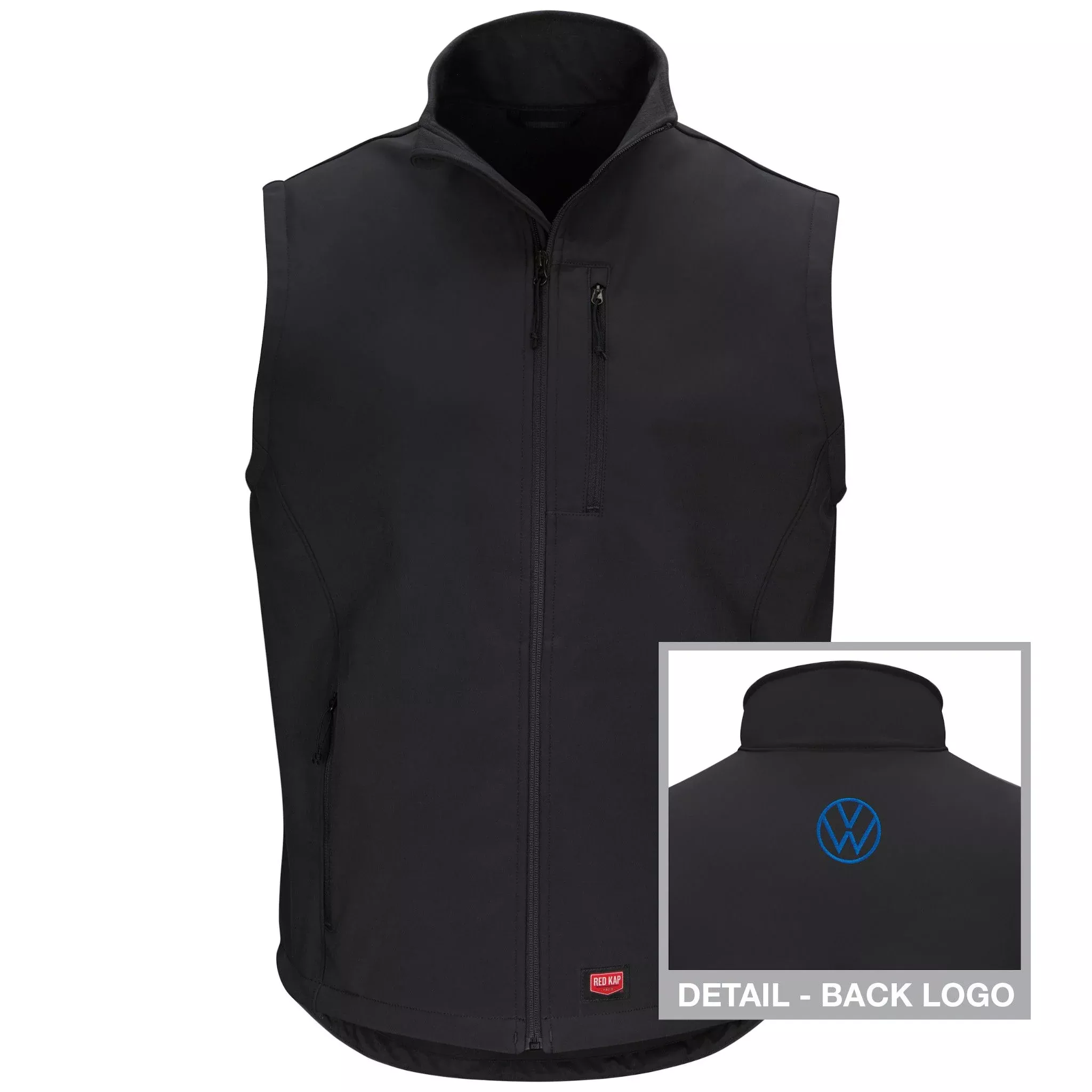 Volkswagen Soft Shell Vest - Black - Center Back: Royal - 5596BK