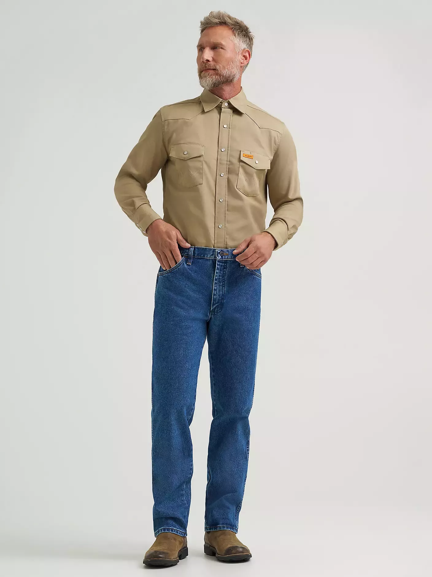 Wrangler Flame Resistant Denim Original Fit Jean - Stonewash - FR13MMS