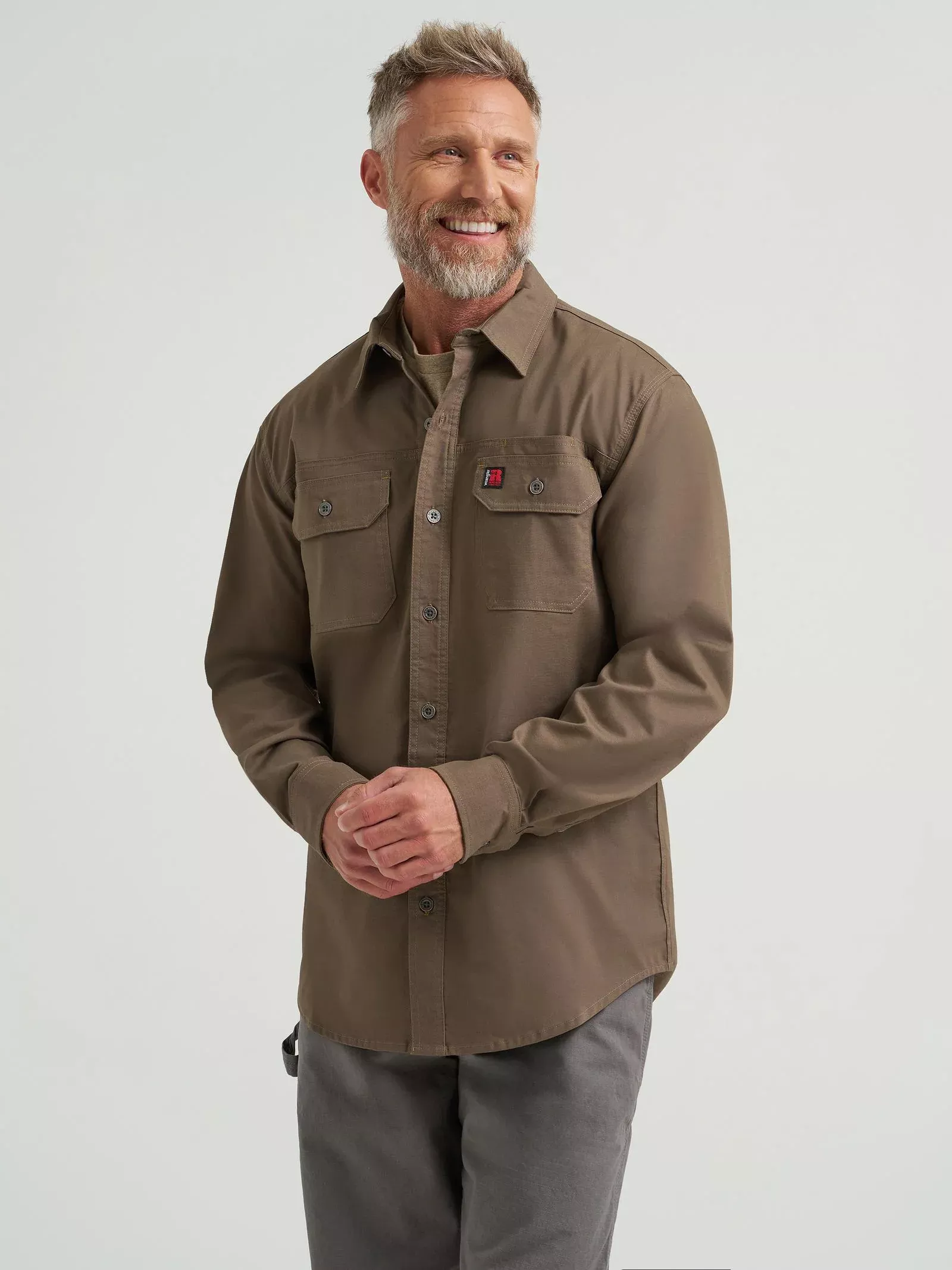 Wrangler RIGGS Workwear Ground Cloth Work Shirt - Chocolate - 112367215