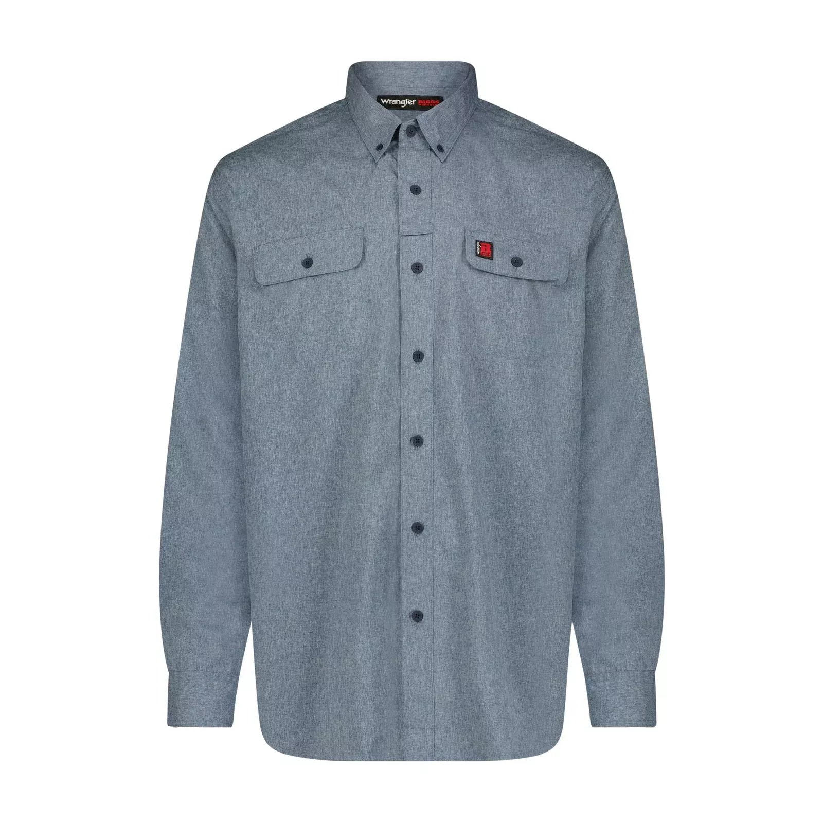 Wrangler RIGGS Workwear Long Sleeve Vented Solid Work Shirt -112350133 -Blue Nights Heather