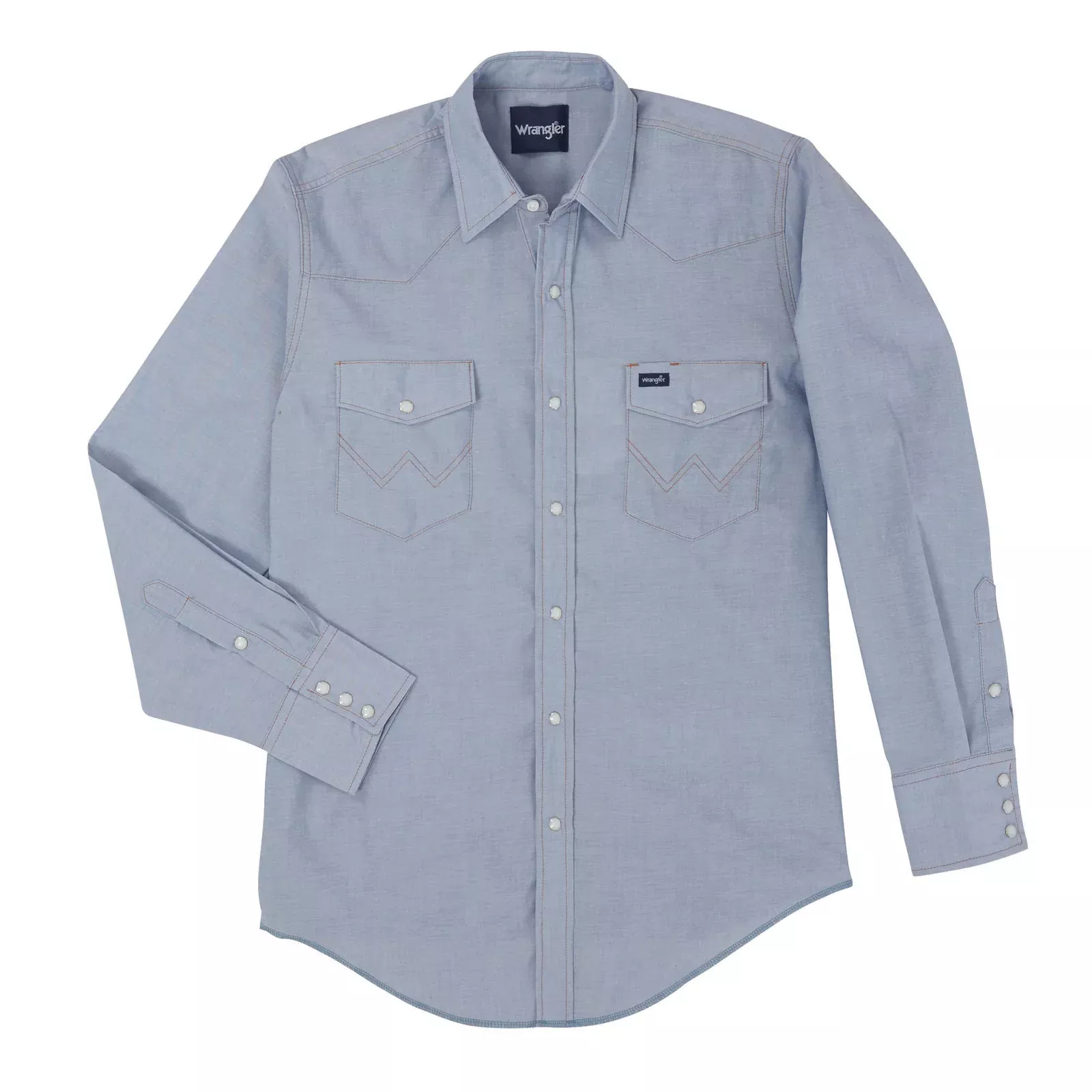 Wrangler Western Chambray Long Sleeve Workshirt - Classic Fit - Chambray
