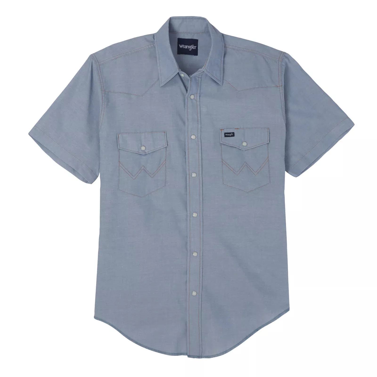 Wrangler Western Chambray Short Sleeve Workshirt - Classic Fit - Chambray