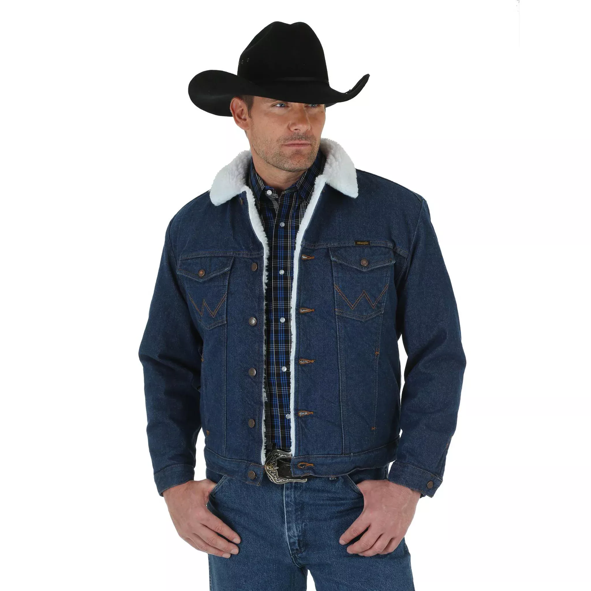 Wrangler Western Sherpa Lined Denim Jacket- Prewashed - 74255PW